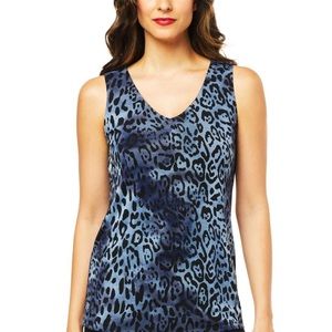 NEW IMAN Global Chic Printed Mesh Knit Tank 1x